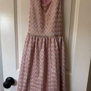 Tahari Pink and Gold Kids Formal Dress